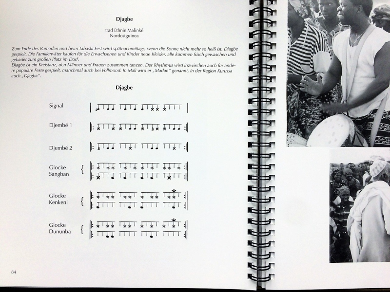 Djembe-Noten aus dem Djembe-Buch von Uschi Billmeier